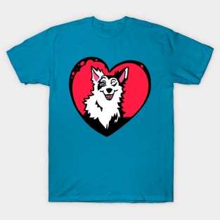 Heart wink dog car sticker plus T-Shirt